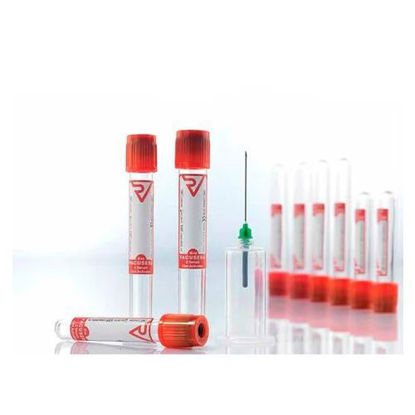 Фото Пробирка вакуумная для сбора крови Vacusera 9 мл с активатором свертывания, 16 x 100 мм, стерильная, с красной крышкой, IVD №100